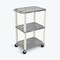 Luxor 42''H 3-Shelf Utility Cart, Electric, Gray Shelves, Putty Legs UCPL1GYE - alternate 1
